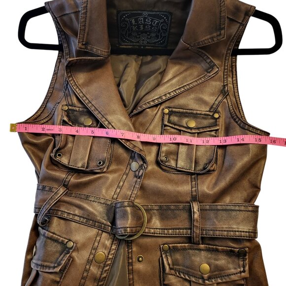 LAST KISS | Brown Wood Vintage Vest Jacket - Picture 10 of 10